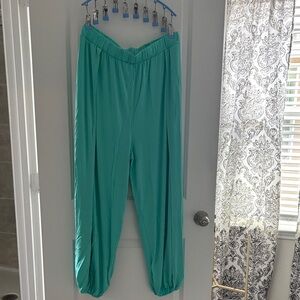 Green Mint Jogger Harem Pants with Elastic Cuffs